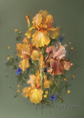 "Golden Irises"