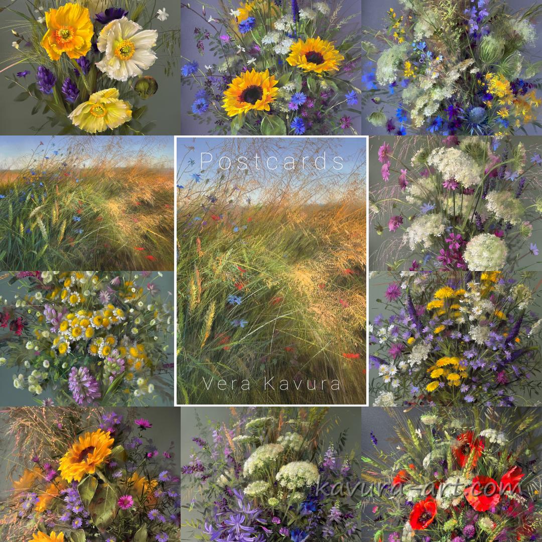 Set of Postcards 3 Wildflowers