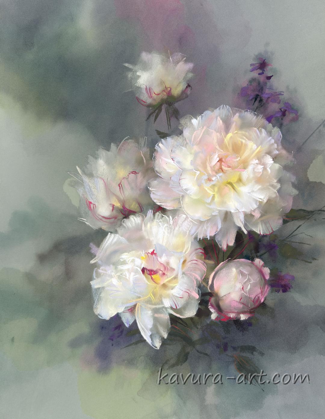 White peonies