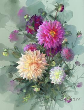 "Morning dahlias"