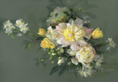 "Peonies and jasmine"