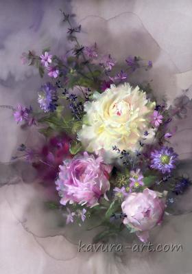 "Wildflowers and Peonies"
